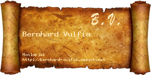 Bernhard Vulfia névjegykártya